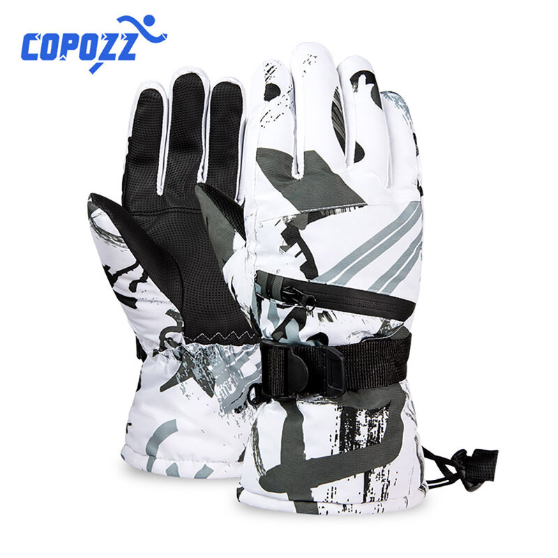 COPOZZ-guantes de esquí con pantalla táctil para hombre y mujer, resistentes al agua, cálidos, de invierno, para Snowboard, moto de nieve