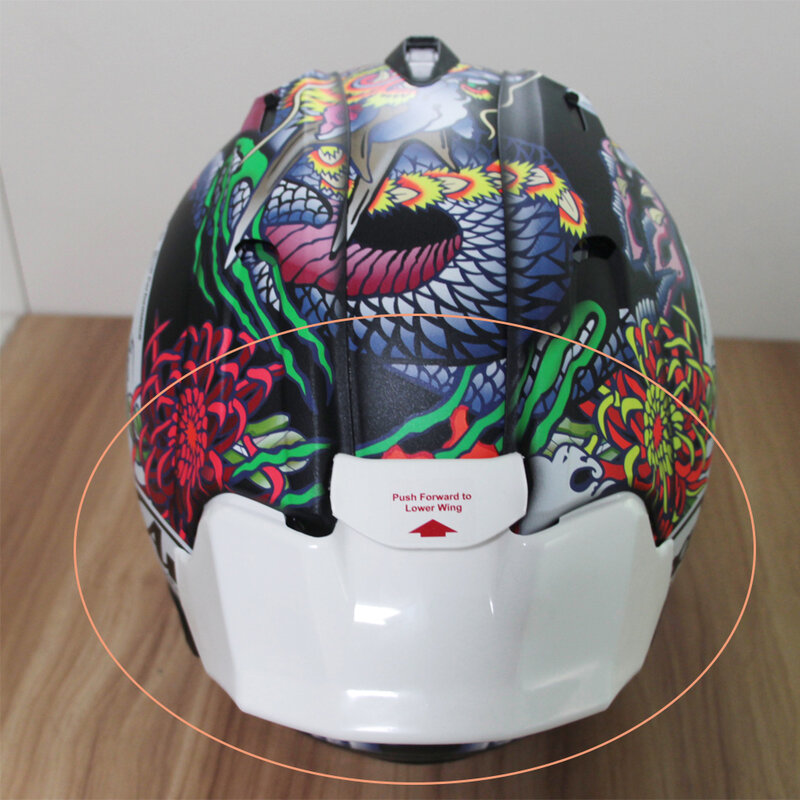 Motocicleta traseira guarnição capacete spoiler, capacete spoiler acessórios para perfil-V RX7X RX-7X RR5 VZ-Ram RX7V RX7 GP