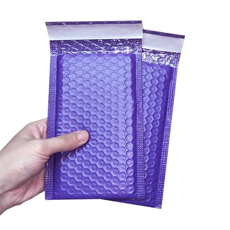 Enveloppe rembourrée à bulles violettes #000, 4x8 "12x18cm, sac de courrier à fermeture automatique, cadeau, expédition postale, 10 pièces