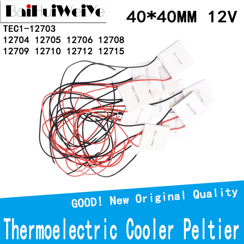 Módulo termoelétrico do elemento de Peltier do refrigerador, TEC1-12703, 12704, 12705, 12706, 12708, 12709, 12710, 12712, 12715, 40x40mm, 12V