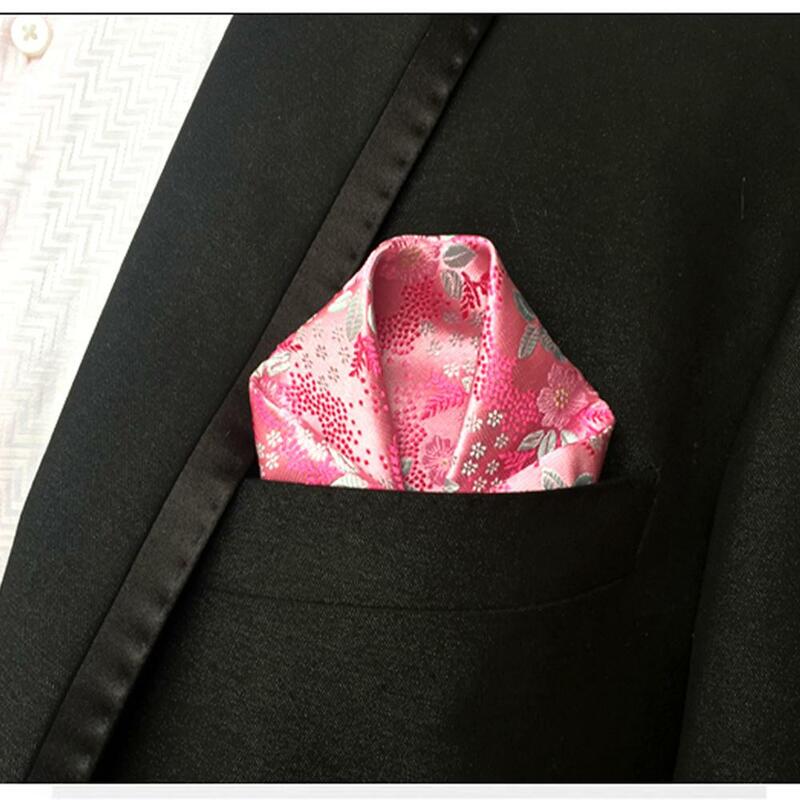 Роскошный мужской носовой платок с цветочным принтом, женский квадратный Карманный деловой платок для свадебной вечеринки, размер 25*25 см