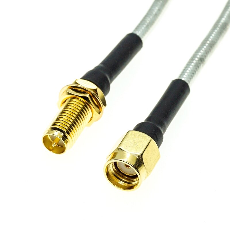 RPSMA male to RP SMA female Nut Bulkhead connector RG402 RG-402 Semi Flexible Coaxial Cable  0.141" 50ohm