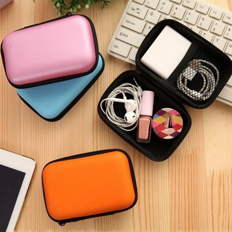 Junejour Earphone Wire Organizer Box Headphone Case Travel Storage Bag For Earphone   Charger Storage Box