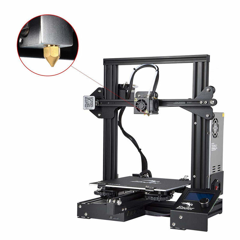 Boquilla de impresora 3D, 0,2, 0,3, 0,4, 0,5, 0,6, 0,8mm, parte de impresora 3D, rosca de M6, boquilla de Metal para filamento de 1,0mm