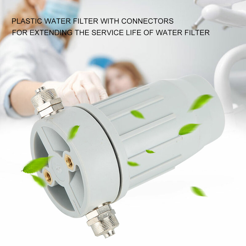 Filtro de água plástico da válvula de filtro de água dental com 2 conectores dos pces cadeira dental acessório qualidade material plástico leve