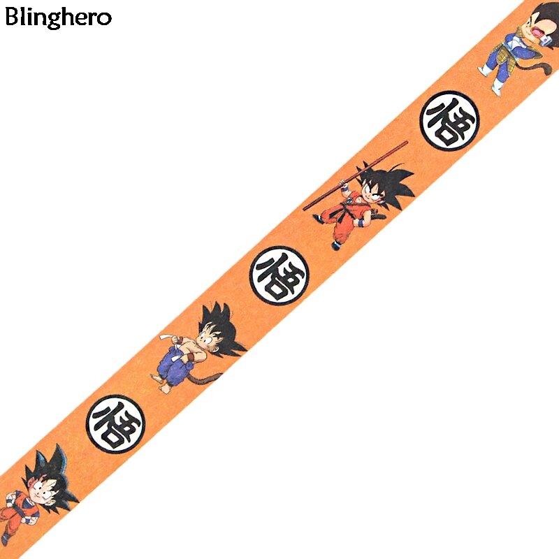 Blinghero Dragon Ball taśma 15mmX5m Anime Cartoon taśma Washi Vintage taśma klejąca taśmy taśmy dekoracyjne dla dzieci BH0470