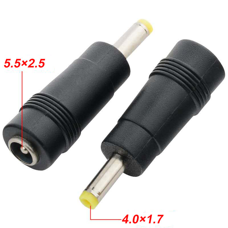 COMPSON 1 stücke 5,5x2.1/5.5 × 2,5mm Buchse auf 4,0x1,7mm Männlichen DC Stecker power Adapter 5,5 x2.1/5.5 × 2,5 zu 4,0x1,7