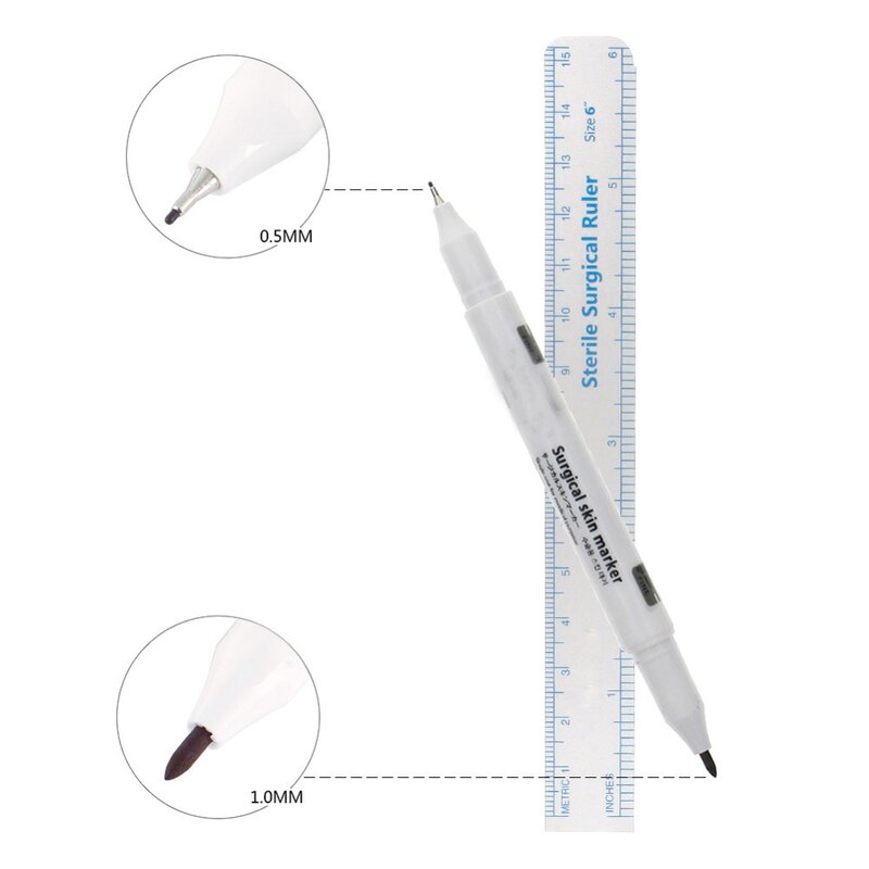 5Pcs Skin Marker Eyebrow Marker Pen Semi-permanent Waterproof Tattoo Marker Pen Microblading Eyebrow Lip Tattoo Positioning Pen