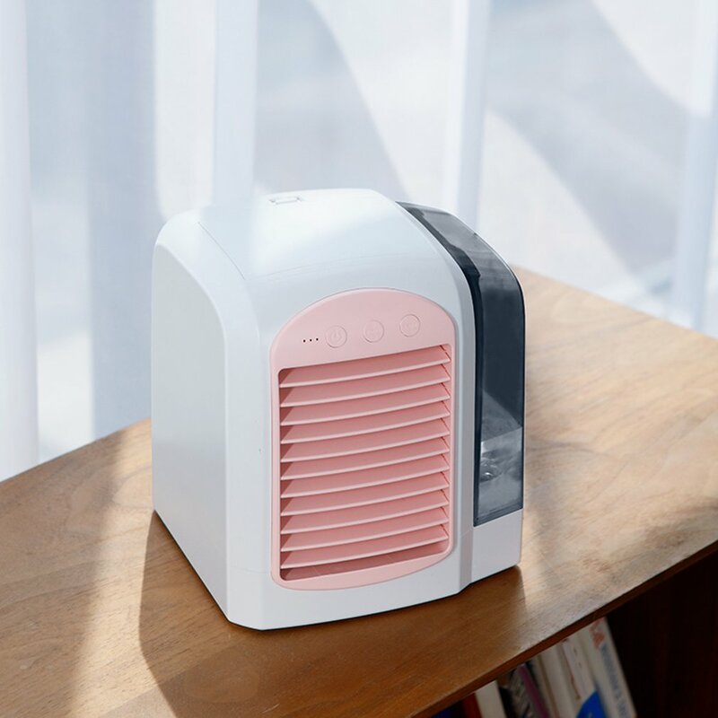 Ventilador de mesa umidificador e refrigerador de baixo ruído, ventilador com três marchas para quarto e escritório