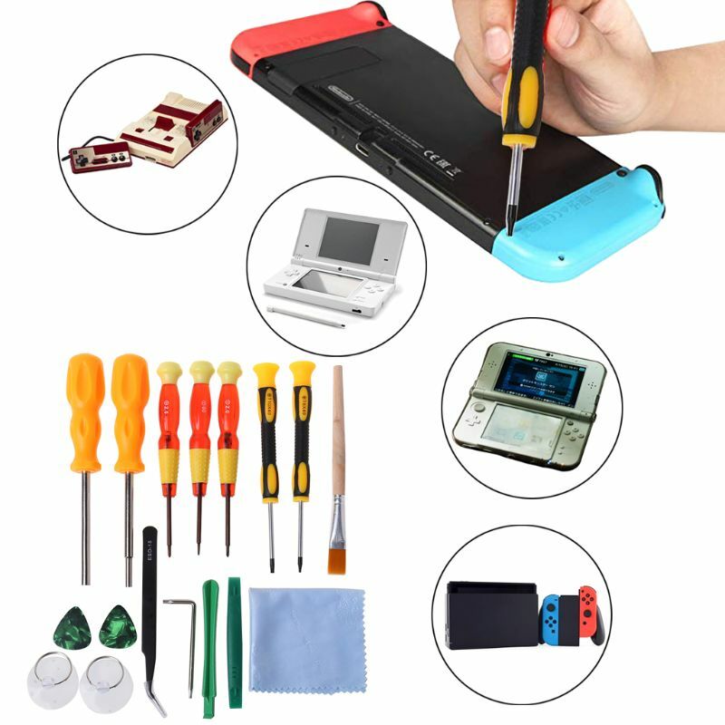 17 in 1 Triwing Screwdriver Game Bit Repair Tool Kit Full Security for Switch JoyCon NES SNES DS Lite Gamecube