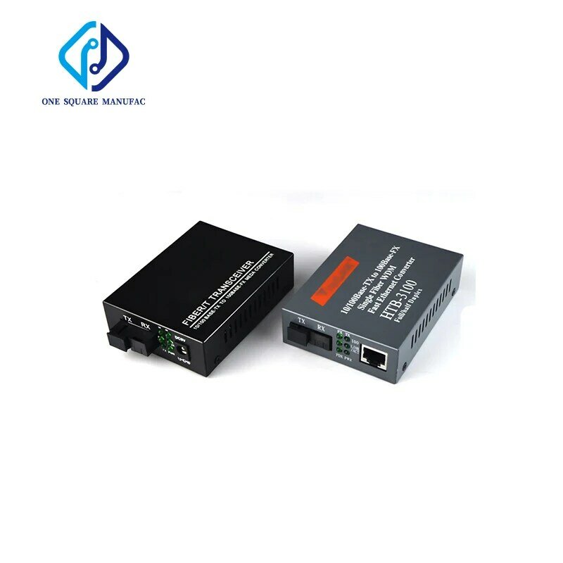 1 Paar Optische Media Converter 4 * RJ45 & 1 * Sc HTB-3100 10/100Mbps 25Km RJ45 single-Mode Single-Fiber