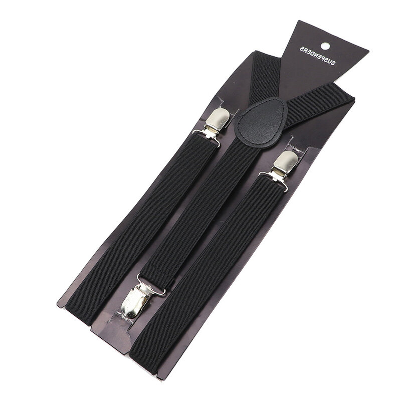 Jednokolorowe Unisex szelki Clip-on klamra mężczyźni pasy regulowane elastyczne szelki chroniące kręgosłup na garnitur weselny akcesoria do spódnic prezent