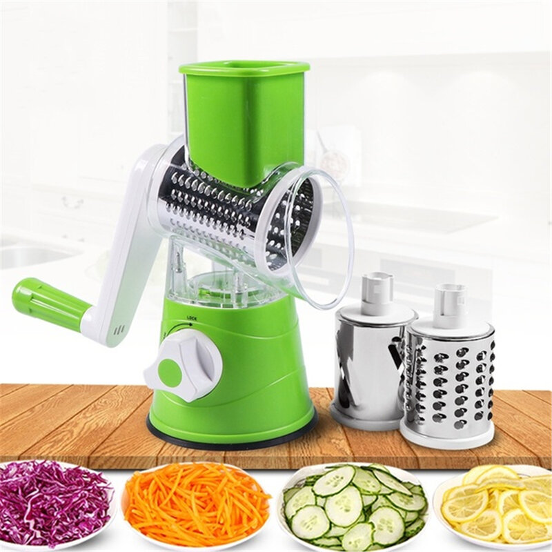 Rallador redondo 3 en 1, cortador de patatas en espiral, utensilio para el hogar, rebanador Manual de verduras, accesorios de cocina