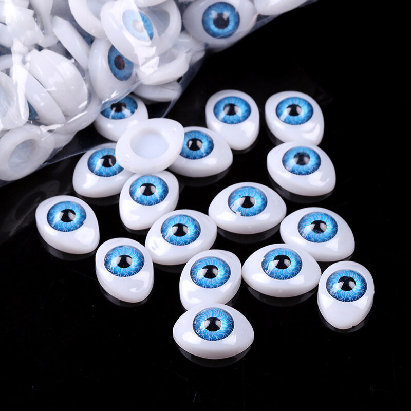 Ojos de seguridad de plástico para muñeca, accesorios de 7mm, 8mm, 10mm, 12mm, Color aleatorio, fabricación de marionetas de juguete, Material de bricolaje
