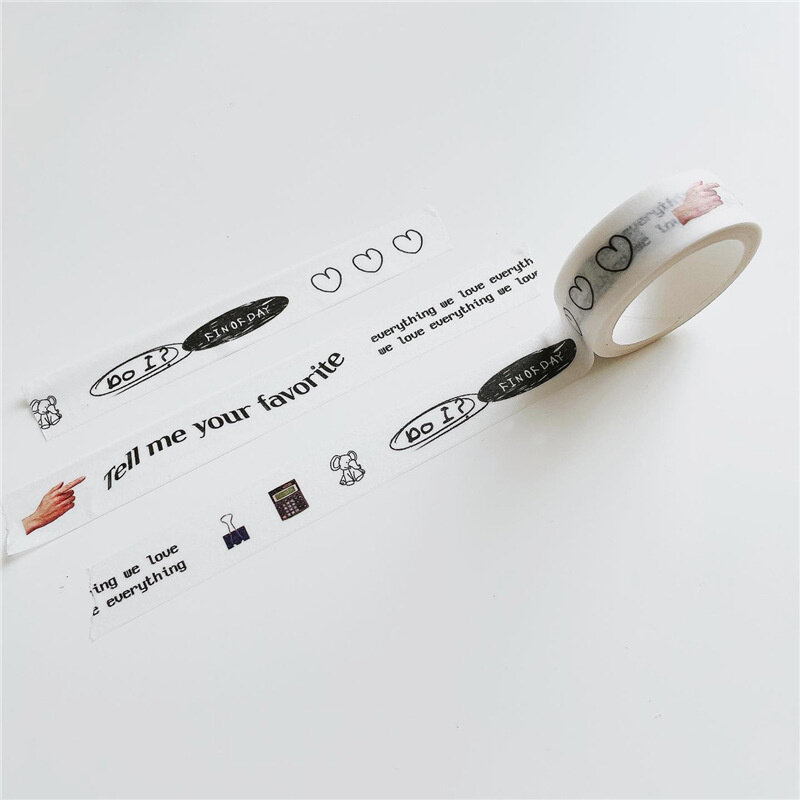 1Pc Ins Blue Plaid Washi Tape Simple Style Thank English Sealing Sticker Student Creative Stationery Masking Decorative Tape