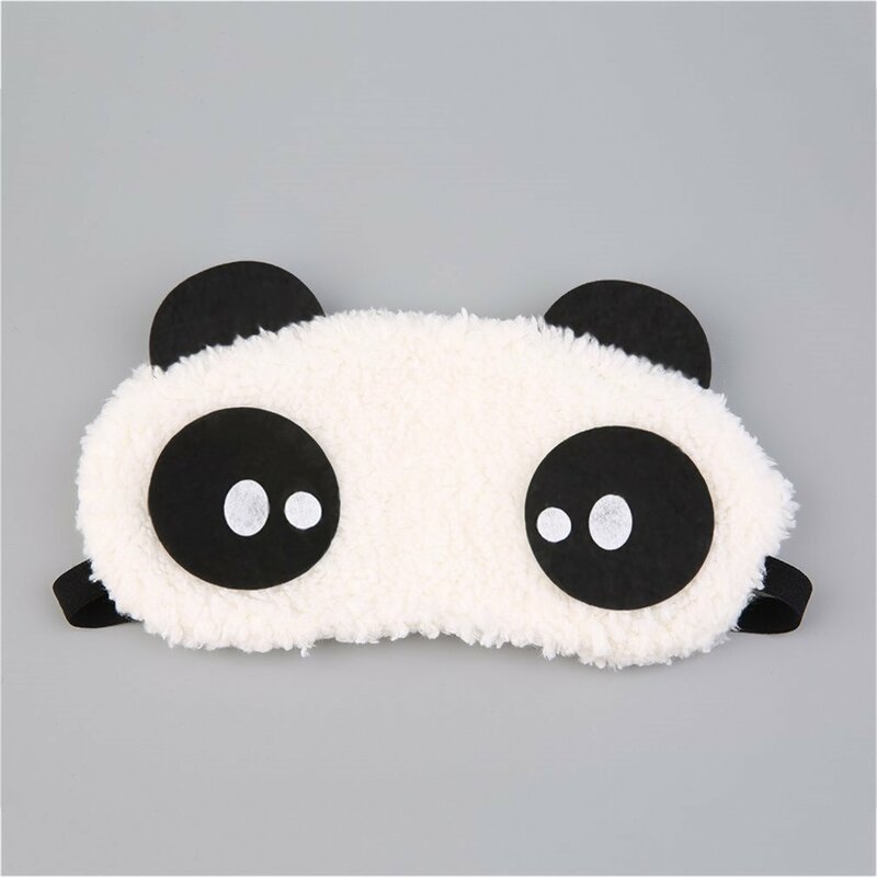 Ładny wzór pluszowa Panda twarz oko podróż śpiąca miękka maska na oczy Blindfold cień przenośny pokrowiec do snu do oczu