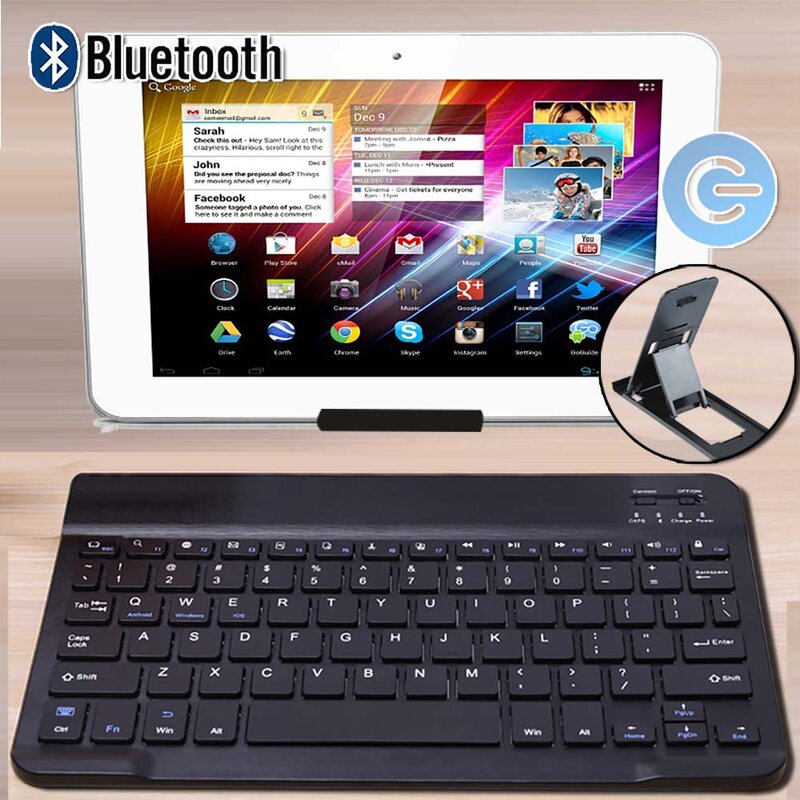 Teclado inalámbrico Portátil con Bluetooth para tableta, teclado Delgado en inglés con soporte para Tablet GoTab GW10 de 10 "/GoTab X GBT10 de 10"/GoTab X GT9X de 9"