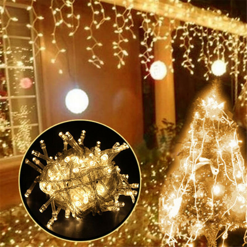 Weihnachten Lichter Wasserfall Outdoor Dekoration 5M Droop 0,4-0,6 m Led-leuchten Vorhang String Lichter Party Garten Traufe dekoration