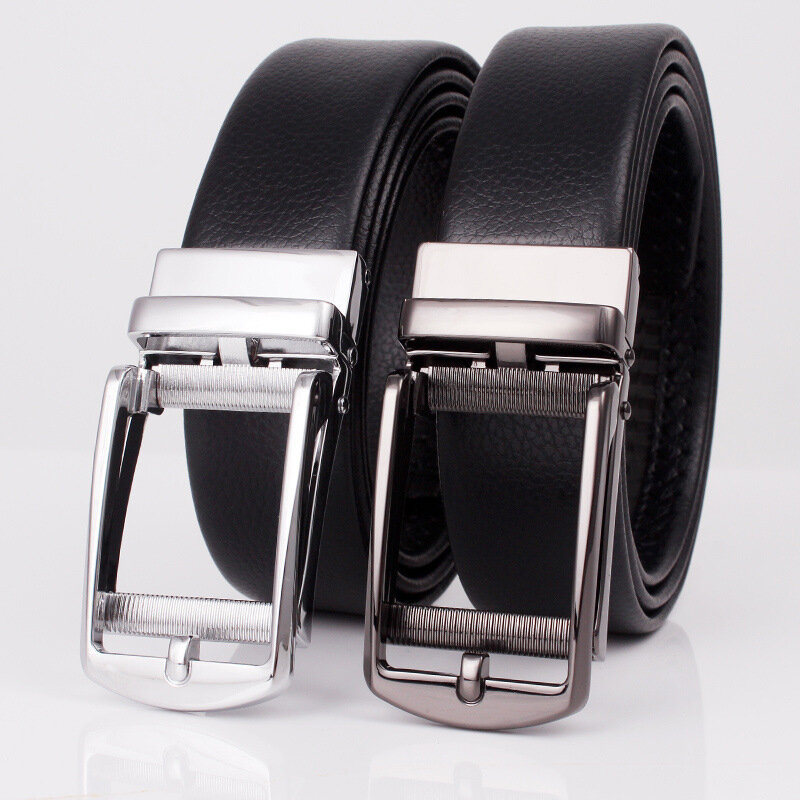 Tj-tianjun-cinturón automático para hombre, hebilla de aguja falsa, cinturón de cuero informal de negocios, cinturón de vestir, N333, 2020