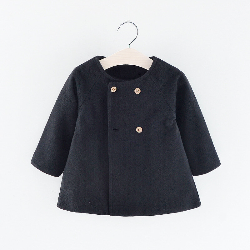 아기 소녀 코트 가을 새로운 패션 모직 코트 여자 가을 재킷 따뜻한 긴 겉옷 어린이 Windproof 신생아 아기 코트