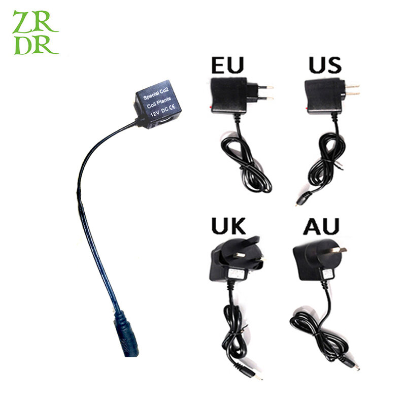 ZRDR Aquarium Power Plug Solenoid Valve Coil DC12V, Produk Perusahaan Kami, CO2 Regulator, Generator dan Aksesoris Lainnya