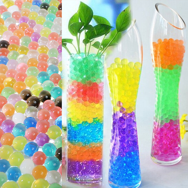 Contas de cristal de solo aquático, bolas de hidrogel para crescimento de flores, decoração caseira, plantas e paintball com gel de gelatina mágica, 100 peças