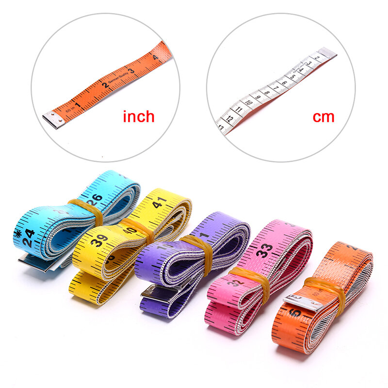 1PC 60in 1.5M Body Measuring Ruler Sewing Tailor Tape Measure Mini Soft Flat Ruler Centimeter Meter Sewing Measuring Tape