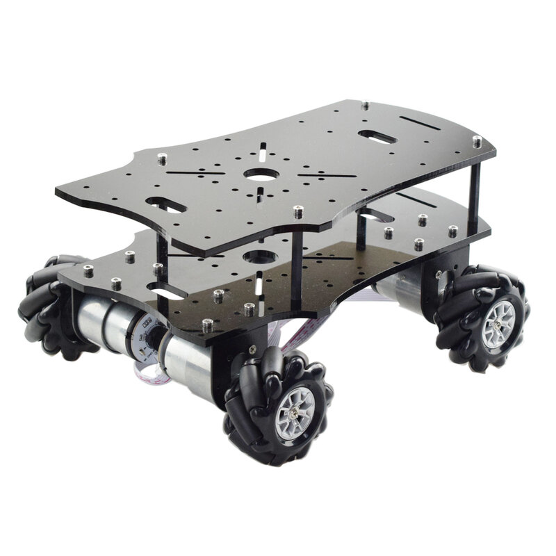 Mais barato 5kg carga 4wd 60mm roda mecanum robô chassi do carro com dc 12v codificador motor para arduino raspberry pi diy projeto