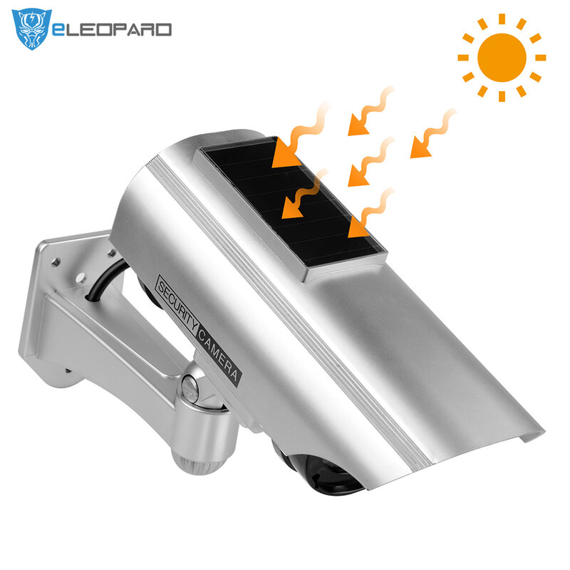 กลางแจ้งกล้อง Dummy Security แผงพลังงานแสงอาทิตย์ปลอมกล้องจำลองในร่ม Bullet ไฟ LED Monitor กล้องวงจรปิดเฝ้าระวังกันน้ำ