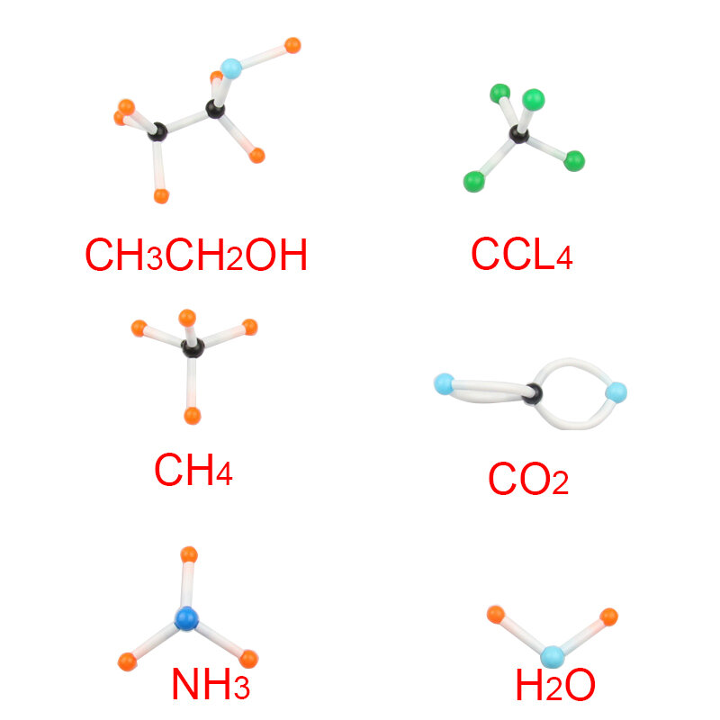 1箱ミニチュア分子構造モデル分子モデルセットキット-学校実験室教育研究用の一般的および有機化学