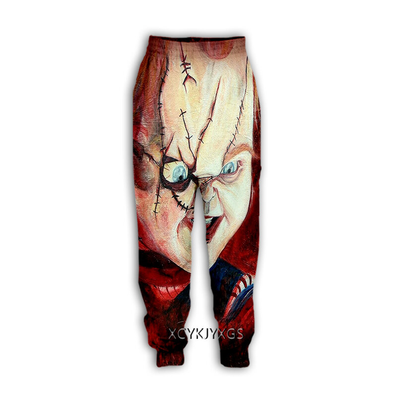 Xinchenyuan novo criativo horror chucky impressão 3d calças casuais sweatpants calças retas calças de jogging calças k05