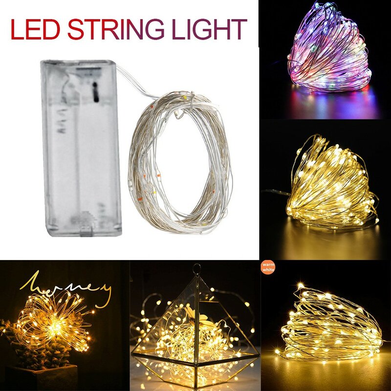Led string luz com caixa de bateria conjunto diy 10 led bateria operado luz de fadas decorativa para decoração de festa interior