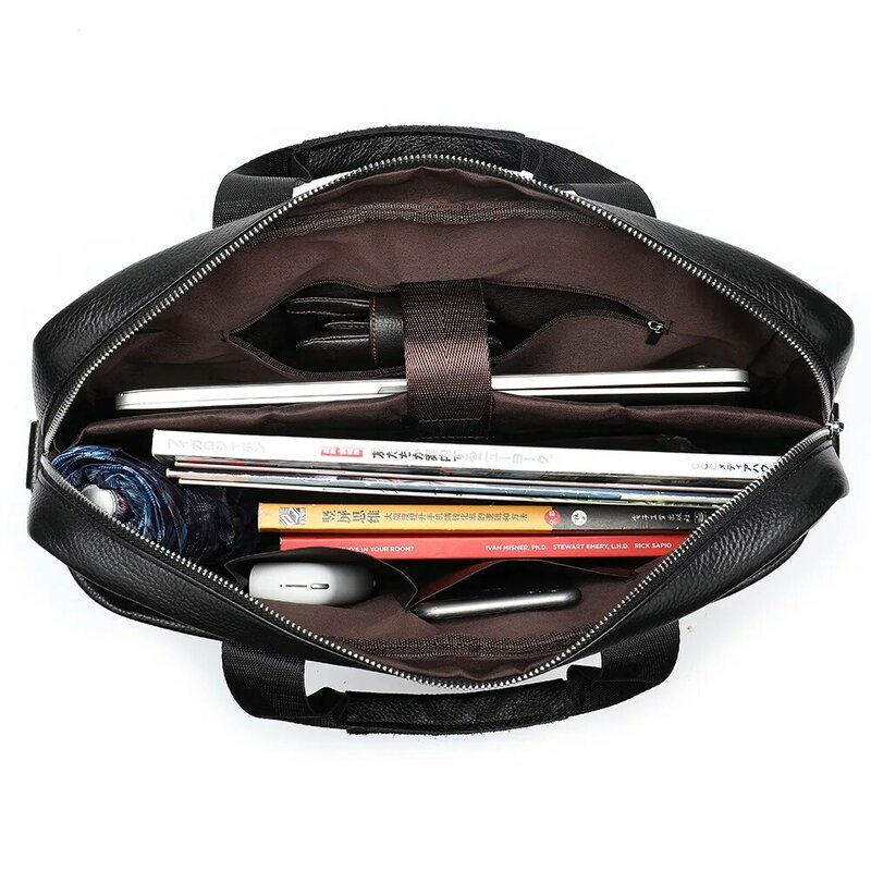 Leather Briefcases Men Leather Man Bag Business Leather Briefcase Messenger Bag men's Laptop Bag