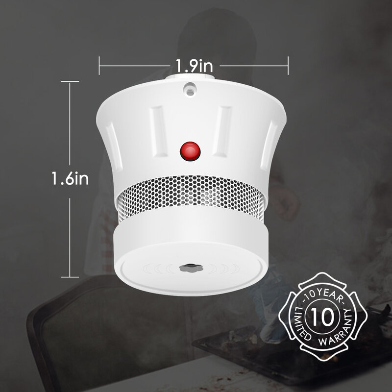 10 Years Smoke Detector Alarm Fire Protection Home Security System Firefighters Independent Fire Alarm Sensor