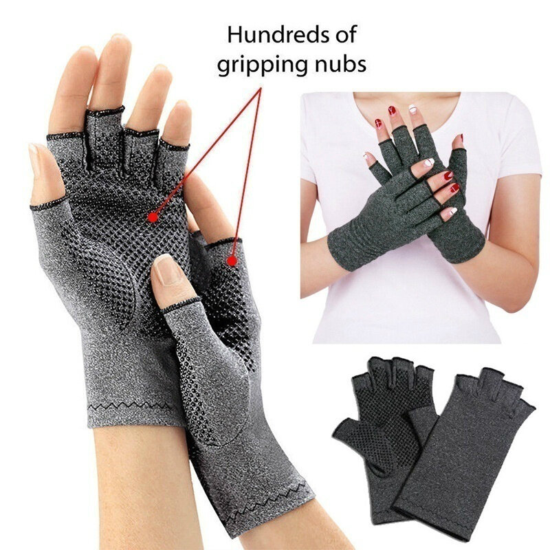 Guanti caldi invernali sollievo dolore dolori articolari Anti artrite terapia guanti Touch Screen guanti guanti Unisex senza dita 1 paio