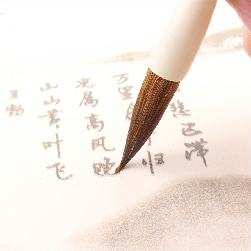 Conjunto de pincéis de caligrafia chinesa para weasel, conjunto de pincel de escrita de cabelo compatível com pintura escolar de estudantes, materiais de artesanato