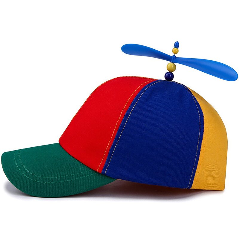 แฟชั่นที่มีสีสันไม้ไผ่ Dragonfly Patchwork หมวกเบสบอลผู้ใหญ่เฮลิคอปเตอร์ใบพัดผจญภัยตลกหมวกหมวก Snapback หมวก