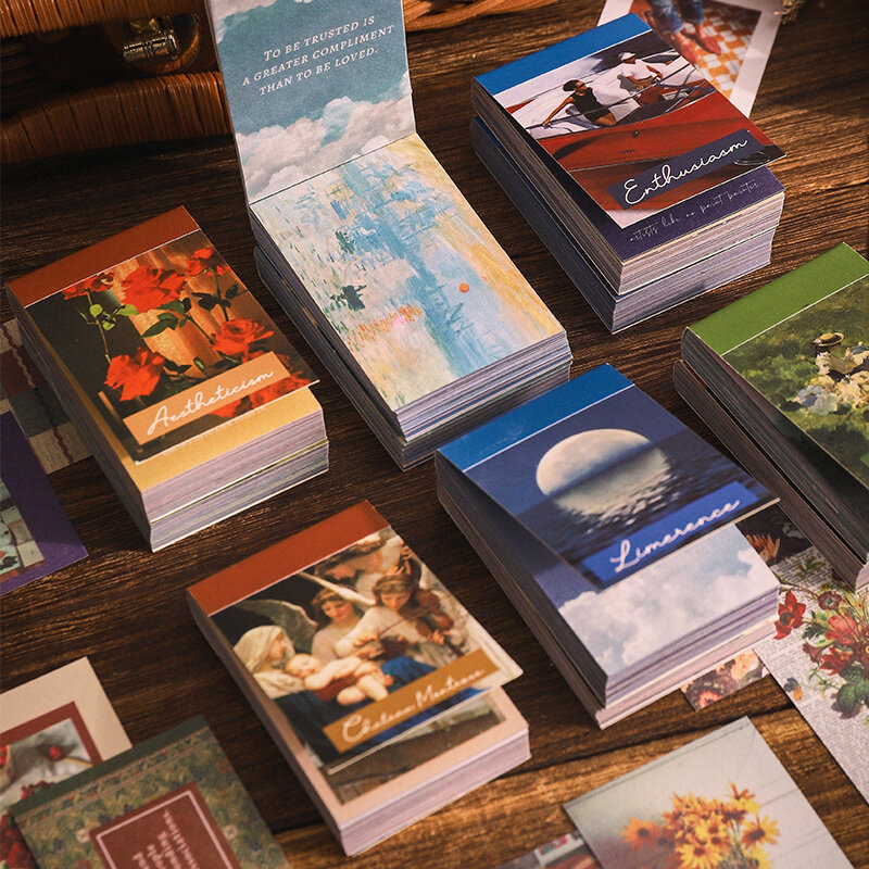Journamm-Mini livro de adesivos vintage para Scrapbooking, Lixo Diário, Cartões LOMO, DIY Decoração Esth Criativa, 50pcs por pacote
