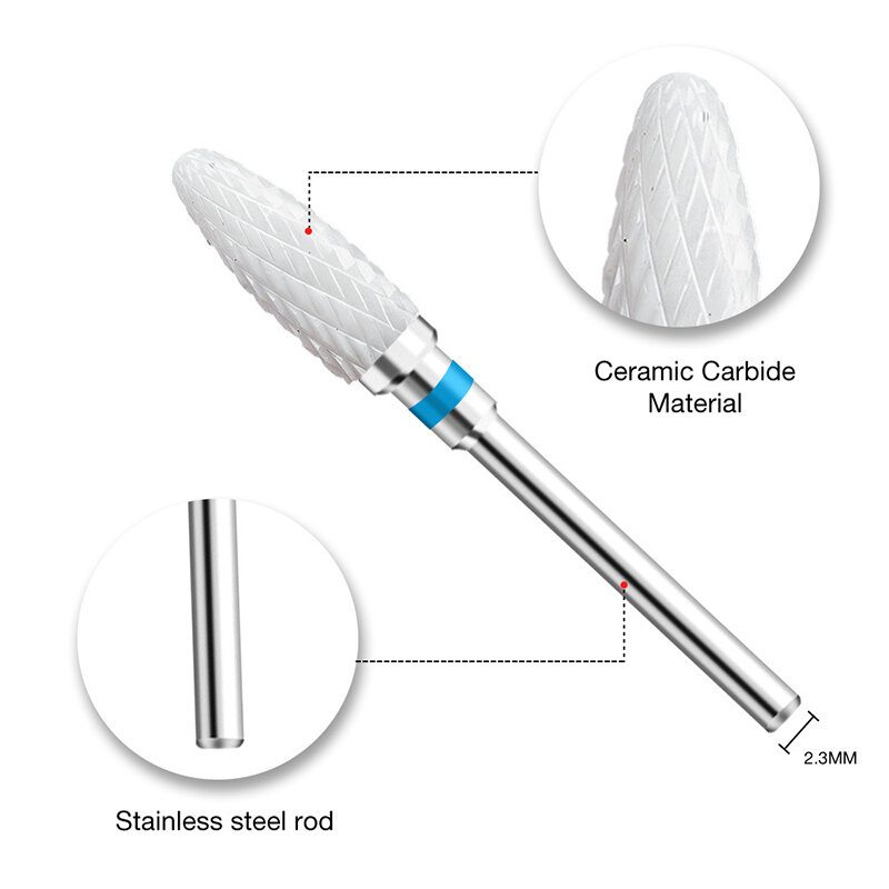 1pcs Ceramic Milling Cutter Nail Drill Bits Electric Manicure Drills Pedicure Mill Bits Machine Files Nail Art accessories Tool