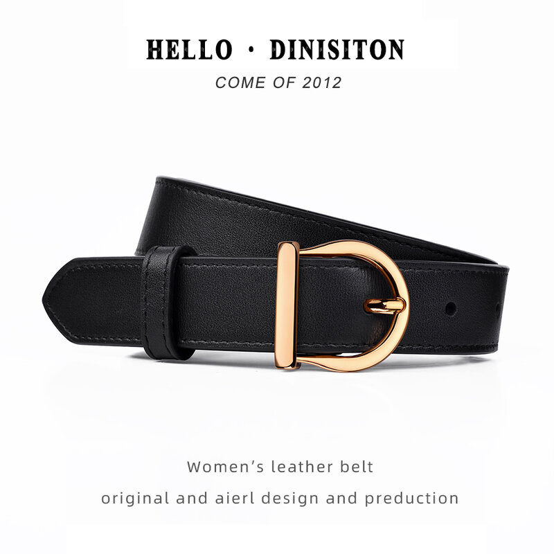 Ремень DINISITON из натуральной кожи Женский, тонкий модный роскошный брендовый пояс, ветровка для джинсов