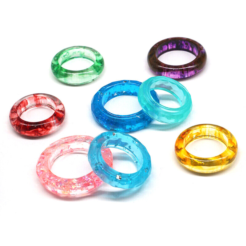 Molde de silicona para fabricación de anillos de resina epoxi, herramienta de bricolaje para fabricación de joyas y colgantes, 14 agujeros, 1 unidad