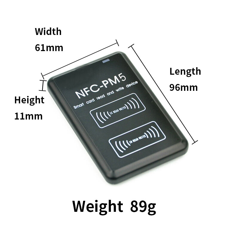 Duplicador NFC PM5 IC/ID 13,56 MHZ RFID T5577 UID Card Writer IC Badge Encryption NFC Full Writer Copier decodificación Cracking ID Key