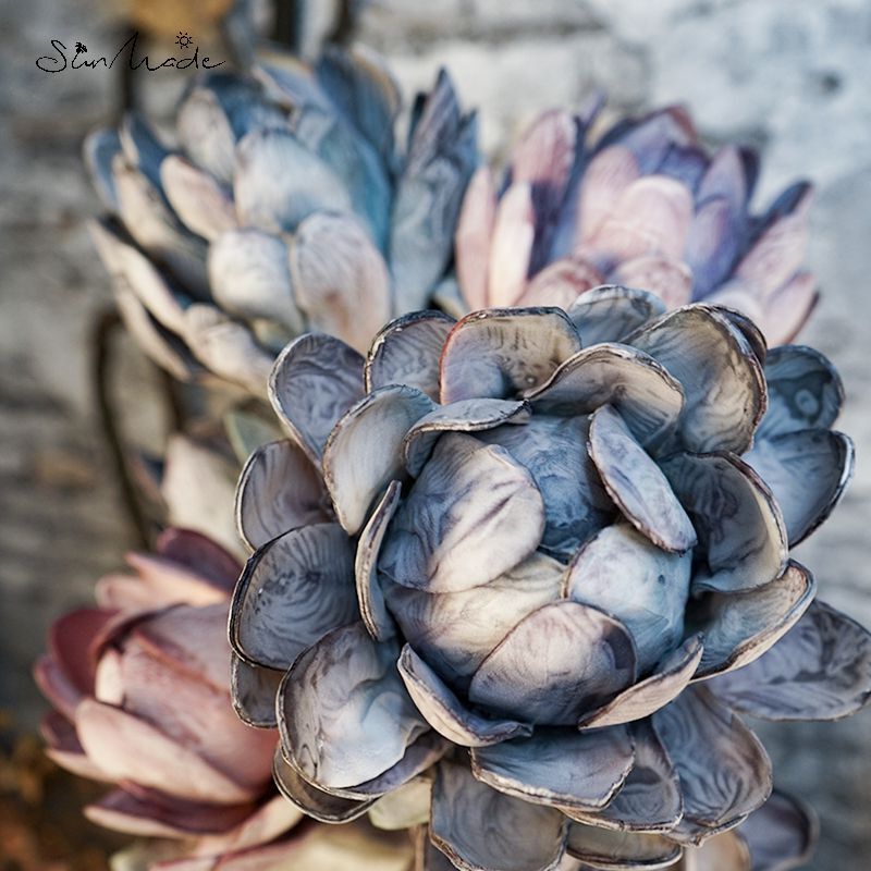 SunMade – grandes fleurs de Dahlia artificielles faites à la main, haut de gamme, décoration d'automne pour salon, DIY bricolage