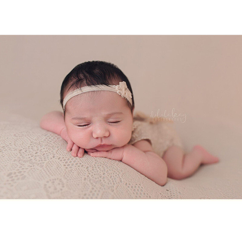 Selimut Properti Fotografi Baru Lahir Gadis Aprikot Bunga Putih Kain Latar Belakang Berongga Aksesori Foto Bayi Latar Belakang Flokati Anak Laki-laki