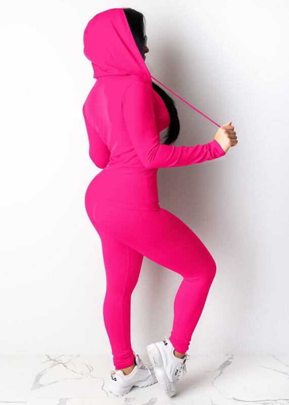 Женский спортивный костюм, комплект из двух предметов, неоновый спортивный костюм из топа и брюк, для осени и зимы