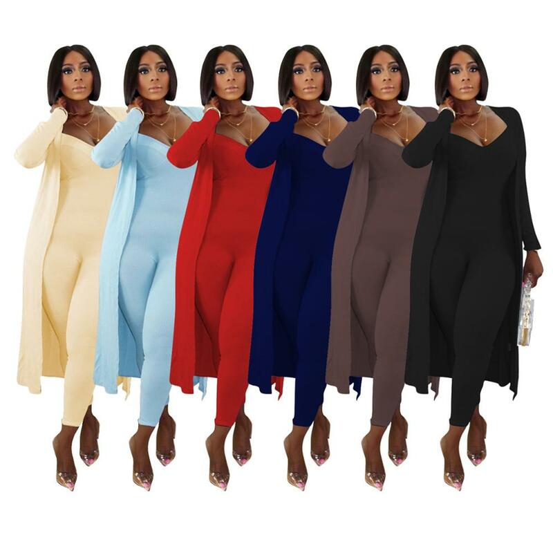 Dwuczęściowy zestaw kobiet 2 częściowy zestaw kobiet stroje z długim rękawem cardigans kombinezon jesienne ubrania dla kobiet 2020 2 sztuk zestawy stroje