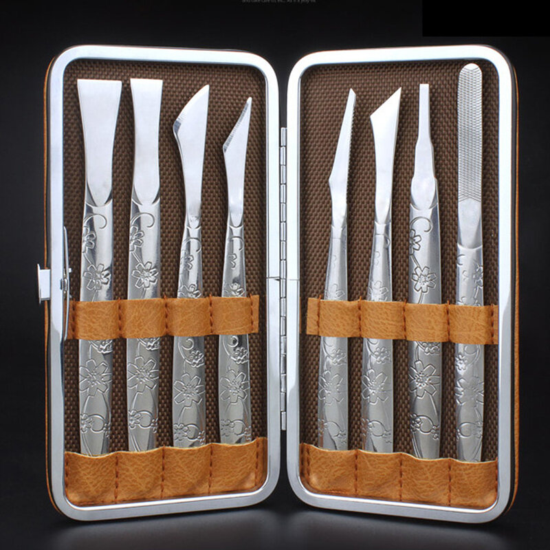 Нож для педикюра и кутикулы, из нержавеющей стали, 9 шт./комплект