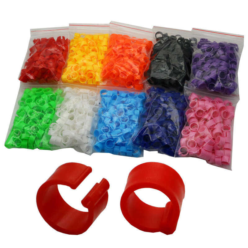 100 Pcs 8mm Inner Diameter 7mm Height Birds Foot Rings 10 Colors Without Text Parrot Pigeon Identification Ring Birds Carriers