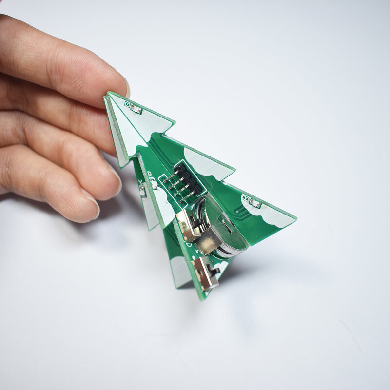 3D Mini PCB สเตอริโอต้นคริสต์มาส DIY เพลง SMD Component Welding การฝึกอบรมชุดอิเล็กทรอนิกส์