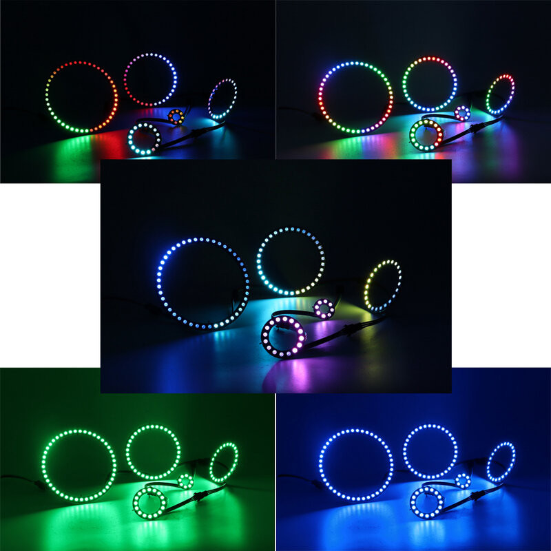 WS2812B 8/16/24/35/45led Pixel Ring SP110E Controller Kit USB anello RGB Individul indirizzatoie WS2812 IC buiit-in Lights DC5V
